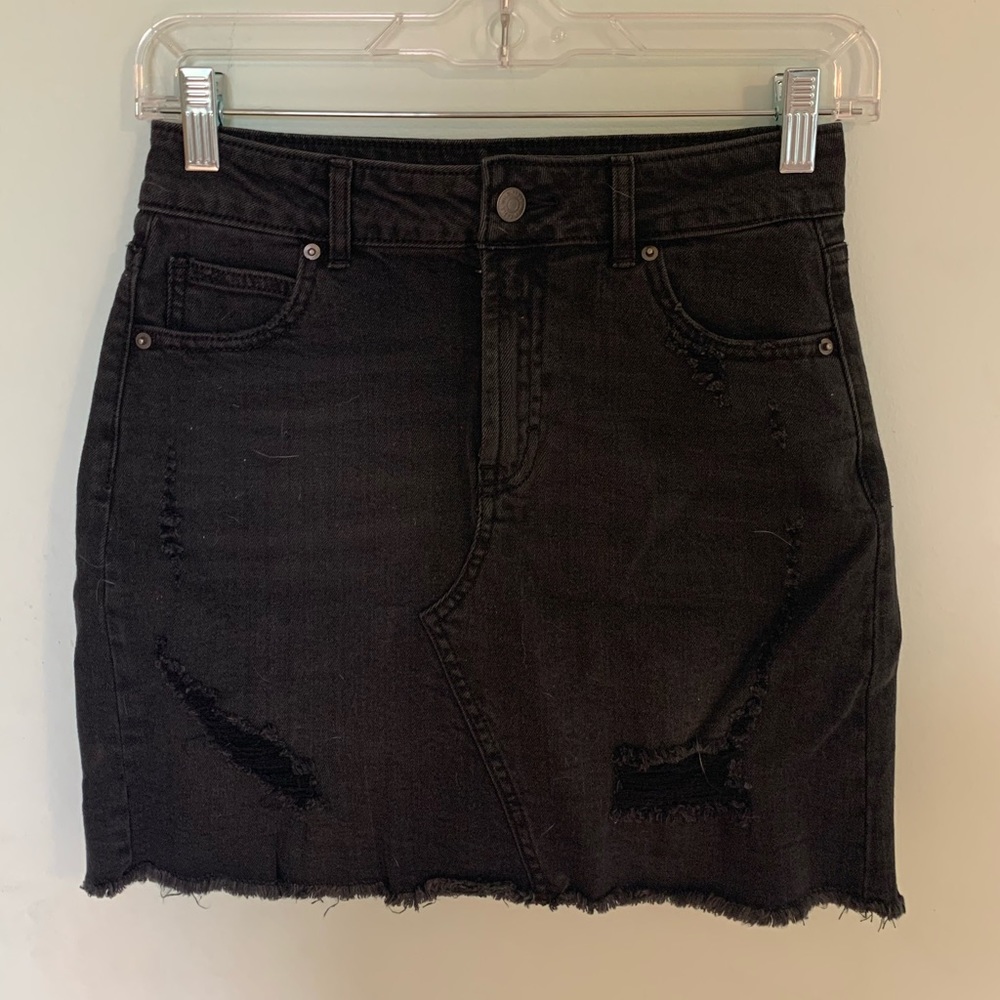 black jean skirt